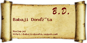 Babaji Donáta névjegykártya